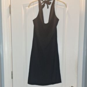See You Monday Black Backless Halter Dress Sz XL
